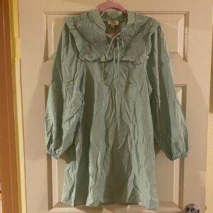 NWOT Umgee Light Green Long Sleeve Midi Dress